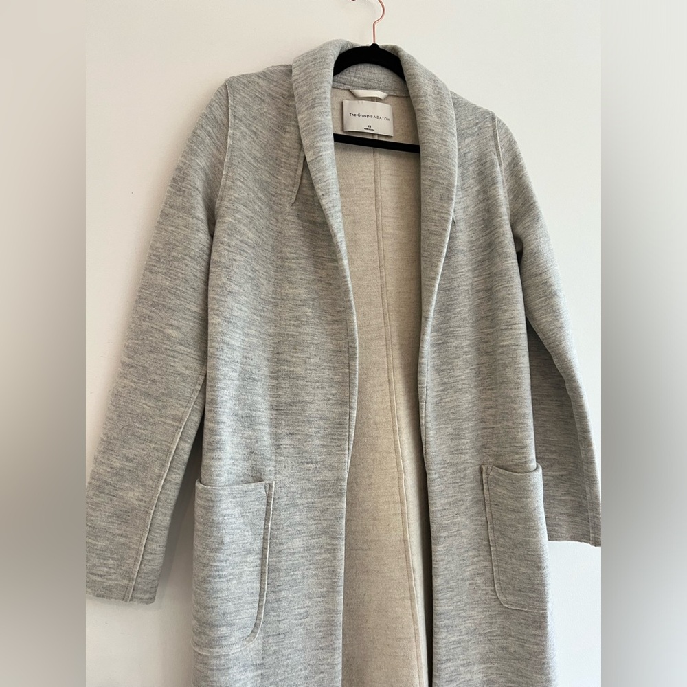 Aritzia Shawl Merino Wool Jacket XS Heather Chrome - Picture 8 of 16
